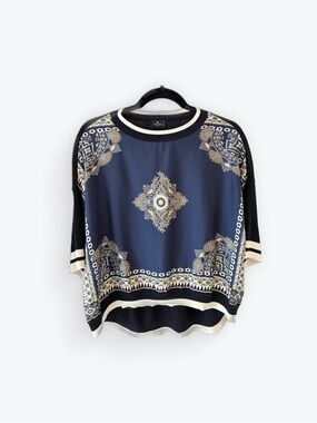ETRO Italian Silk Top Navy Blue 40 (size 4)